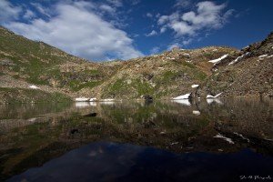 Reflection in 2nd lake of Sat Sar Mala Lakes Chain